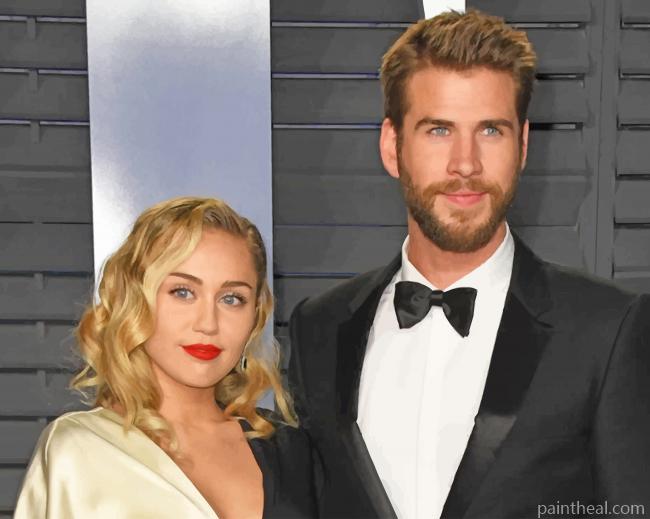 Liam Hemsworth and Miley Cyrus Couple Painting By Numbers Kits