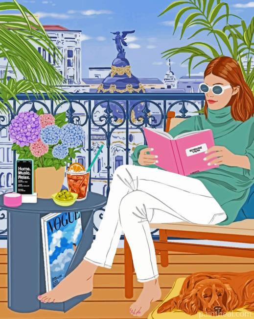 Woman Reading Painting By Numbers Kits
