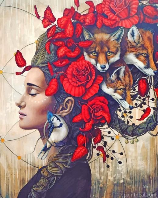 Woman And Animals Painting By Numbers Kits