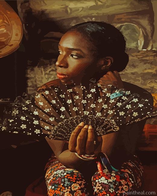 Classy African Woman Painting By Numbers Kits