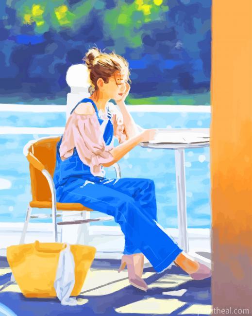 Stylish Korean Girl Painting By Numbers Kits