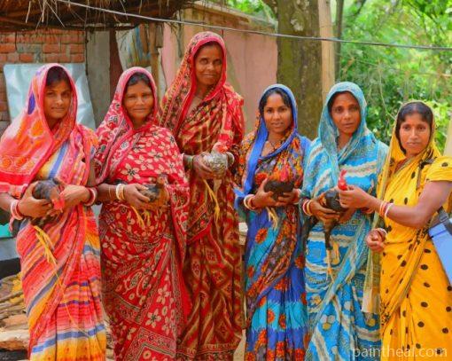 Indian Women Wearing Sari – 5D Diamond Painting Painting By Numbers Kits