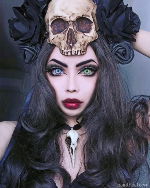 Gothic Heterochromia Girl Painting By Numbers Kits