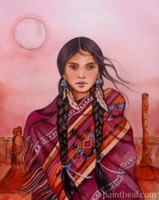 Amerindian Girl Painting By Numbers Kits