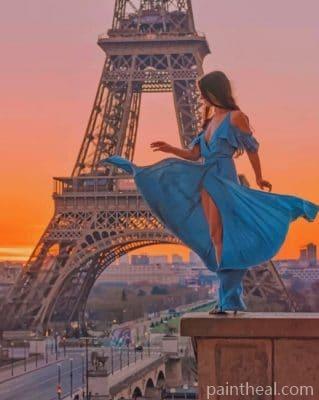 Girl In Paris France – 5D Diamond Painting Painting By Numbers Kits