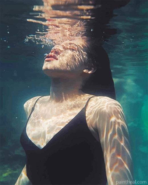 Woman Under Water Painting By Numbers Kits
