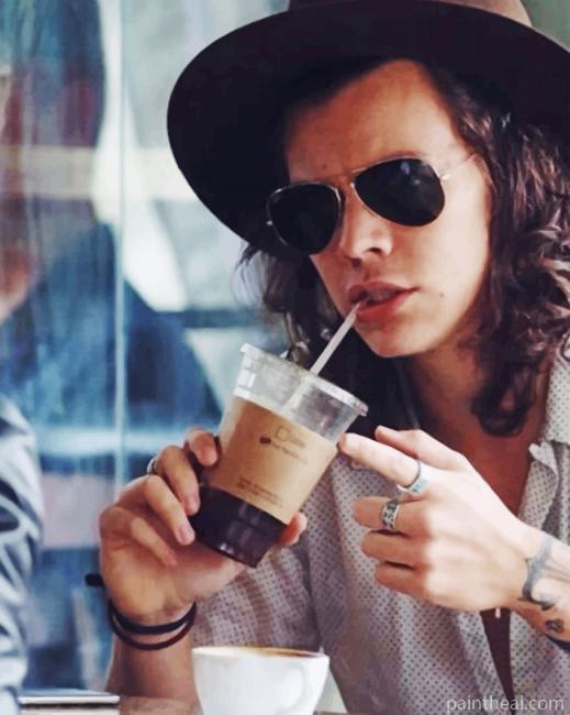 Harry styles Drinking Coffee Painting By Numbers Kits