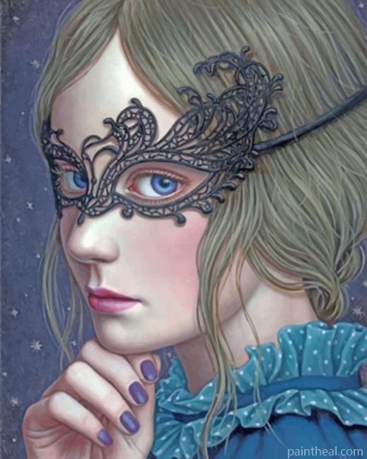 Masked Girl Painting By Numbers Kits