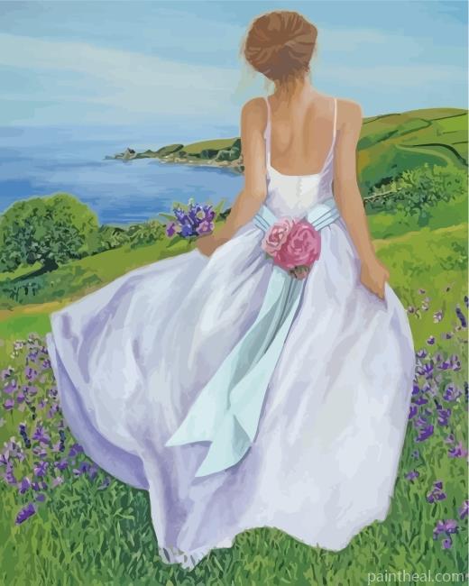 Girl In Wedding Gown Painting By Numbers Kits