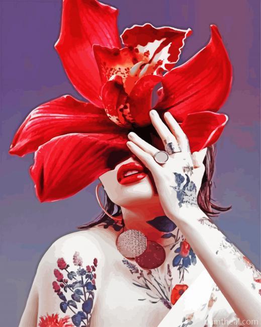 Flower Woman Painting By Numbers Kits
