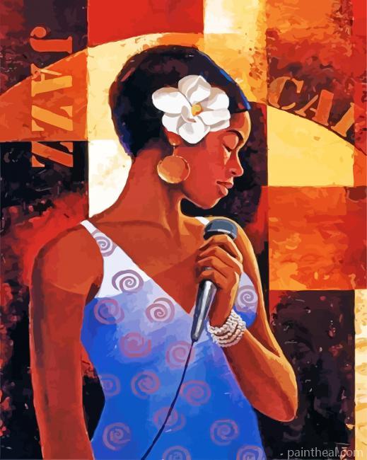 Black Woman Singing Painting By Numbers Kits