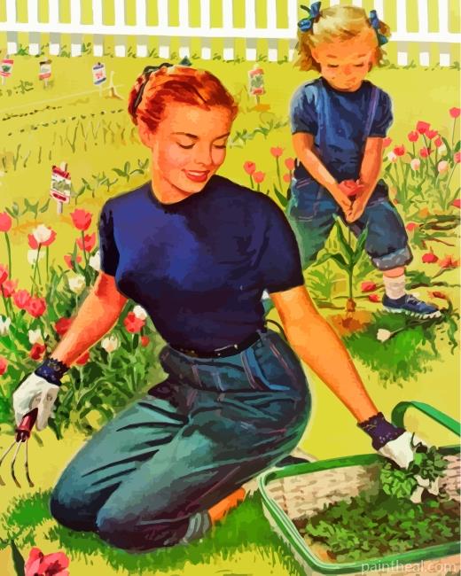 Planting With Mother Painting By Numbers Kits