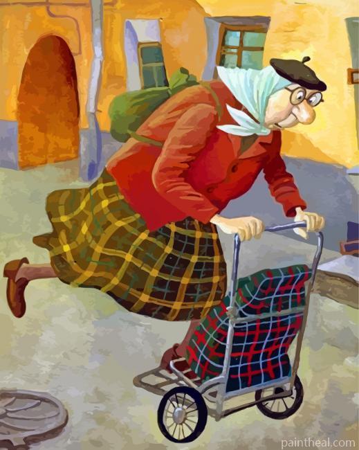 Cool Old Woman Painting By Numbers Kits