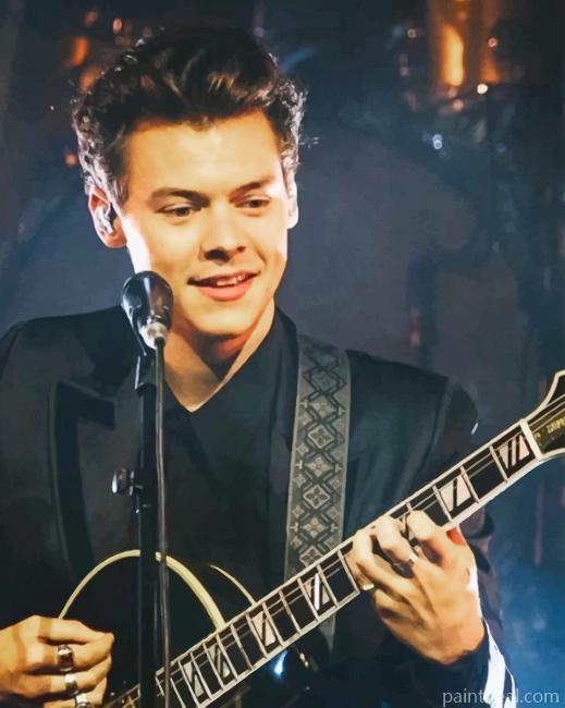 Harry Styles Playing Guitar Painting By Numbers Kits