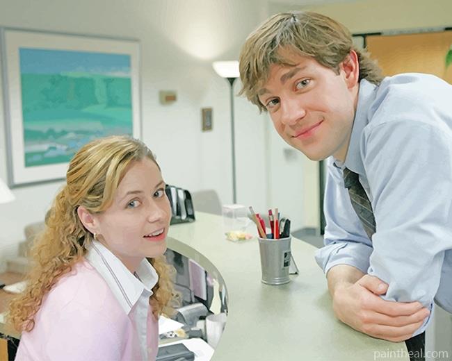 Pam Beesly And Jim Halpert The Office Painting By Numbers Kits