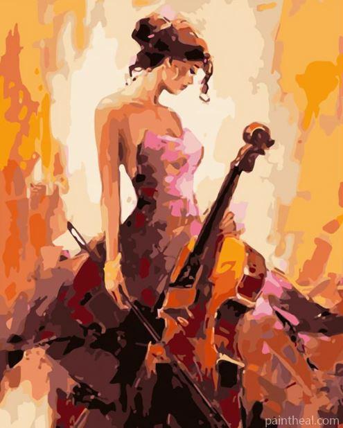 Cello Girl Art Painting By Numbers Kits