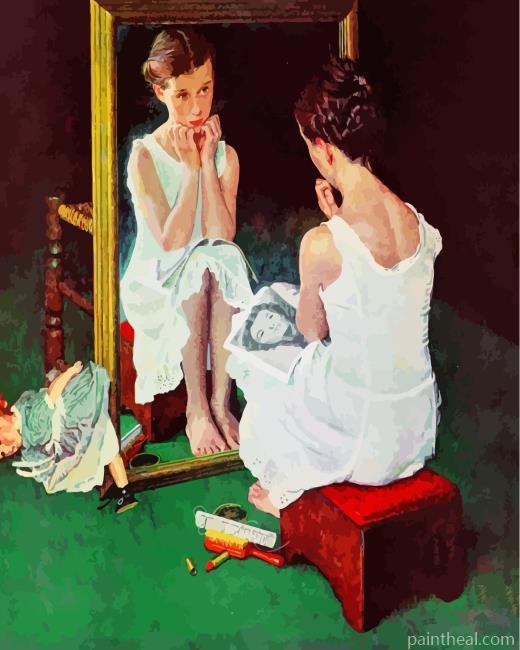 Girl At The Mirror Painting By Numbers Kits