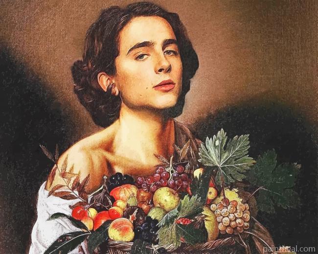 Timothée Chamalet With Fruit Basket Painting By Numbers Kits