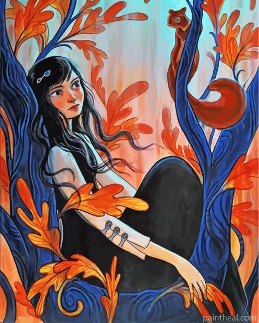 Girl And Squirrel Painting By Numbers Kits