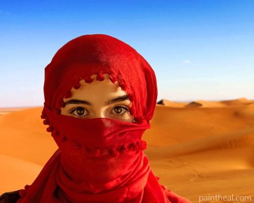 Woman With Red Scarf Painting By Numbers Kits