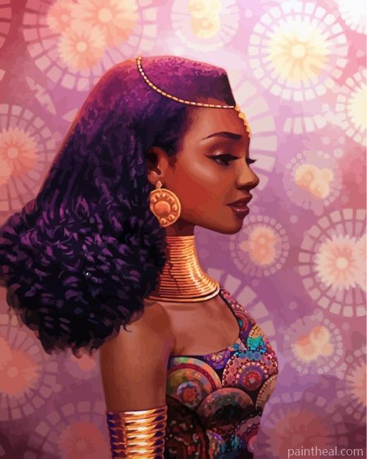 Stylish African Lady Painting By Numbers Kits