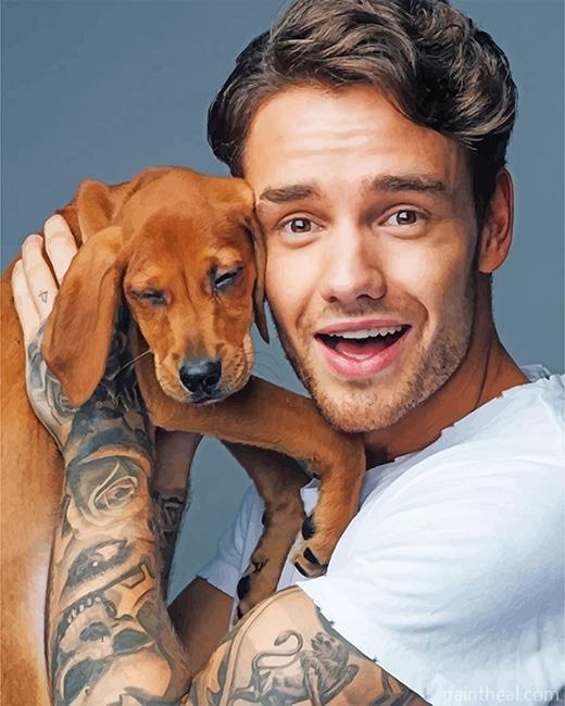 Liam Payne And His Puppy Painting By Numbers Kits