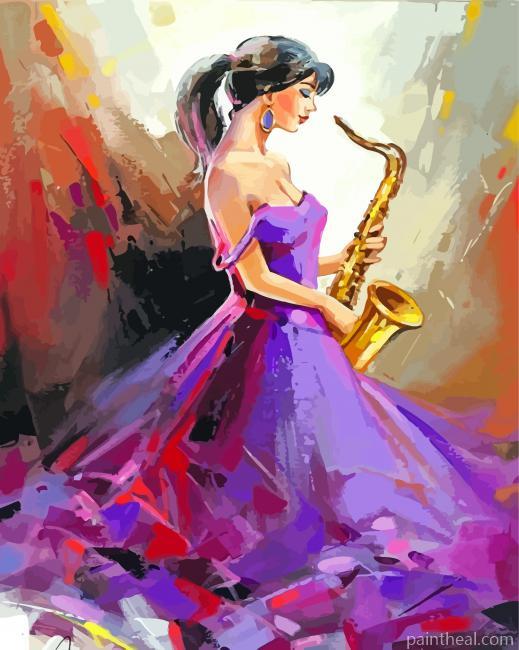 Musician Woman Painting By Numbers Kits