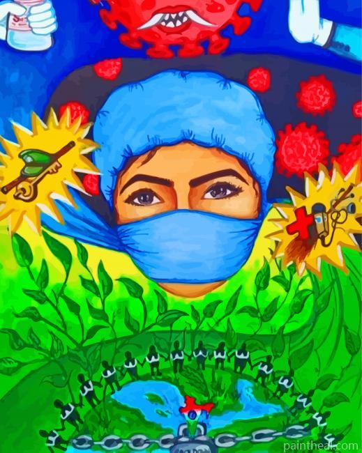 Aesthetic Nurse Illustration Painting By Numbers Kits