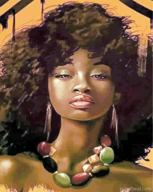 Aesthetic African Woman Painting By Numbers Kits