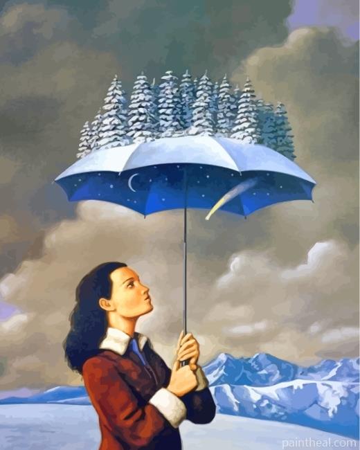 Winter Umbrella Painting By Numbers Kits