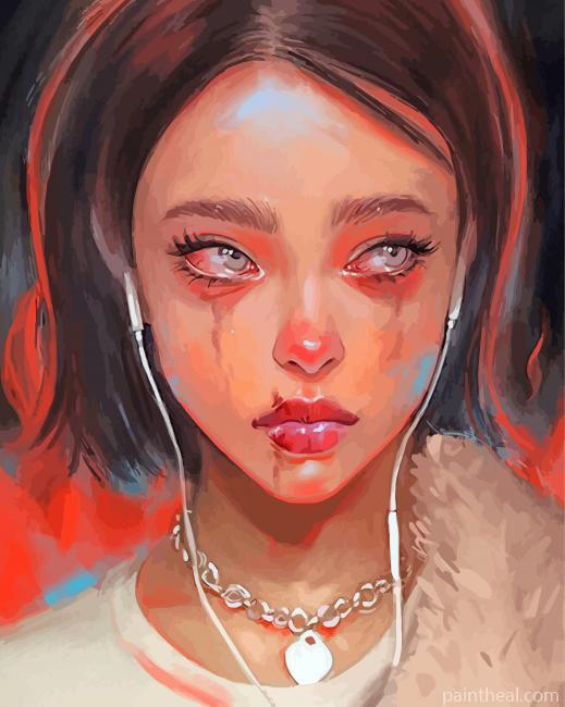 Sad Girl Painting By Numbers Kits