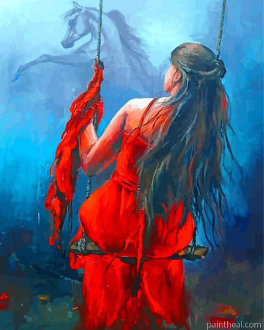 Woman Swinging Painting By Numbers Kits