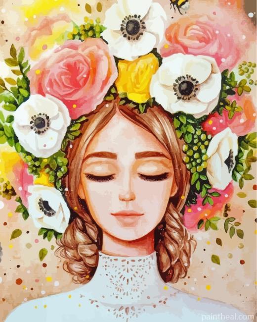 Floral Lady Painting By Numbers Kits