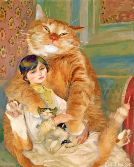 Lady And The Cats Painting By Numbers Kits
