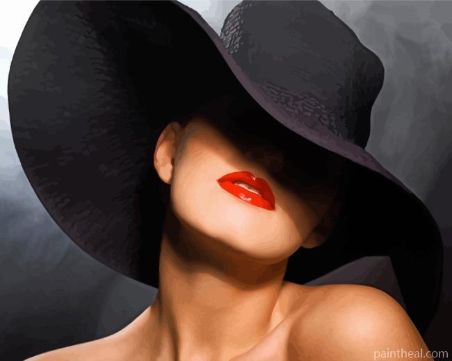 Classy Lady In Hat Painting By Numbers Kits