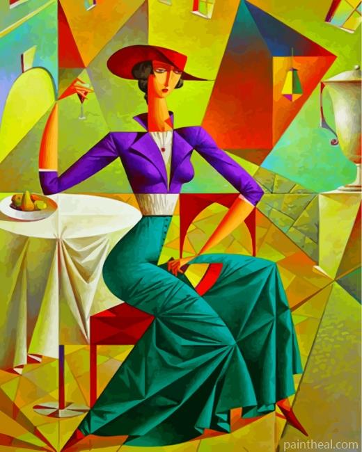 Cubism Lady Painting By Numbers Kits