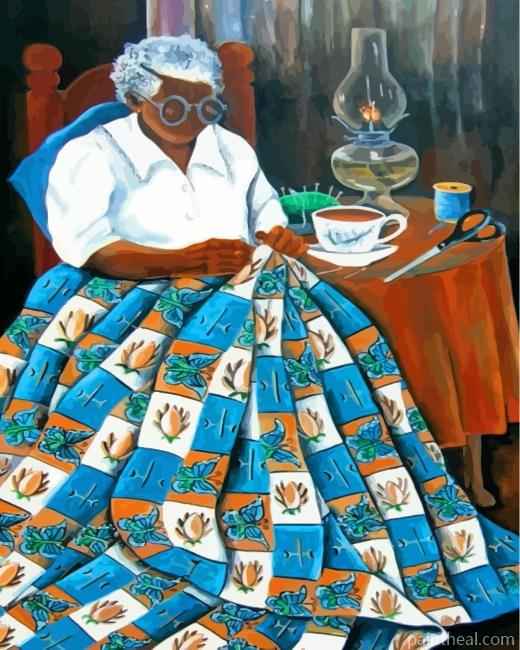 Black Grandma Painting By Numbers Kits