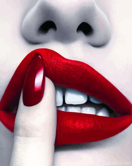 Classy Red Lips Painting By Numbers Kits