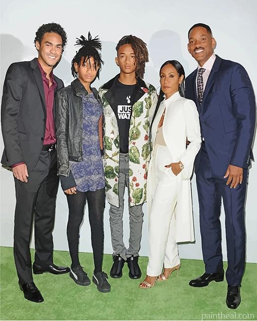 Will Smith With Family Painting By Numbers Kits