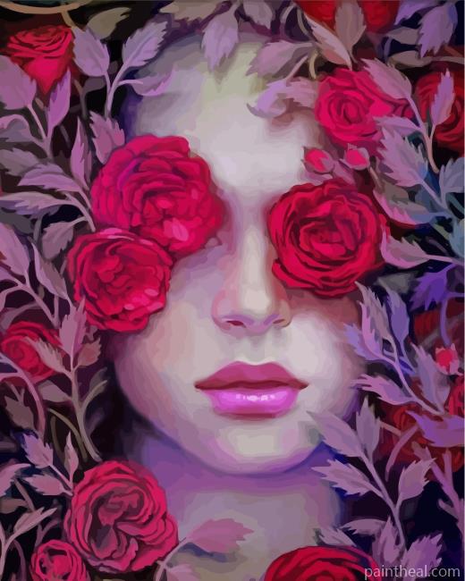 Aesthetic Floral Woman Painting By Numbers Kits