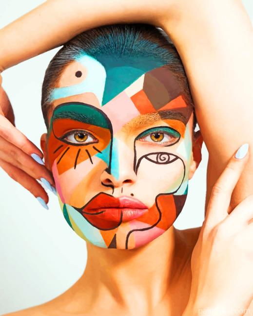 Colorful Girl Face Painting By Numbers Kits