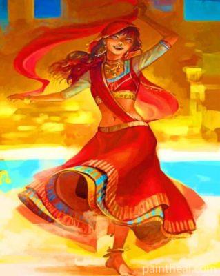 Indian Woman Dancing Painting By Numbers Kits