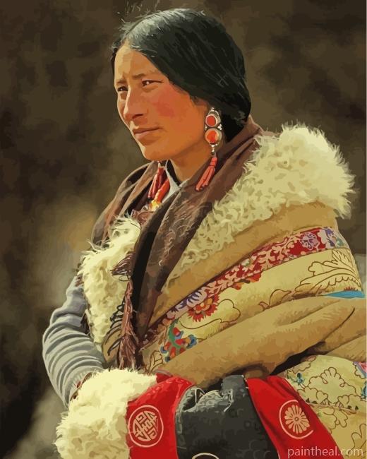 Cool Tibet Lady Painting By Numbers Kits