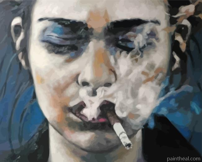 Sad Lady Smoking Painting By Numbers Kits