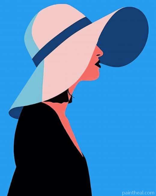 Girl With Hat Illustration Painting By Numbers Kits