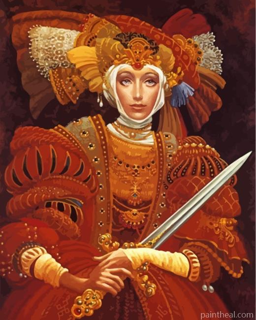 Sword Woman Painting By Numbers Kits