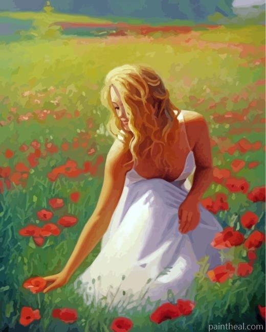 Aesthetic Beautiful Lady Painting By Numbers Kits