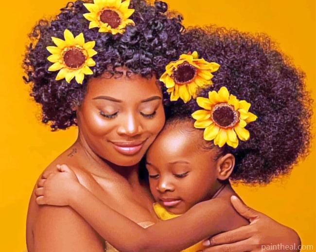 African mom And Daughter Painting By Numbers Kits