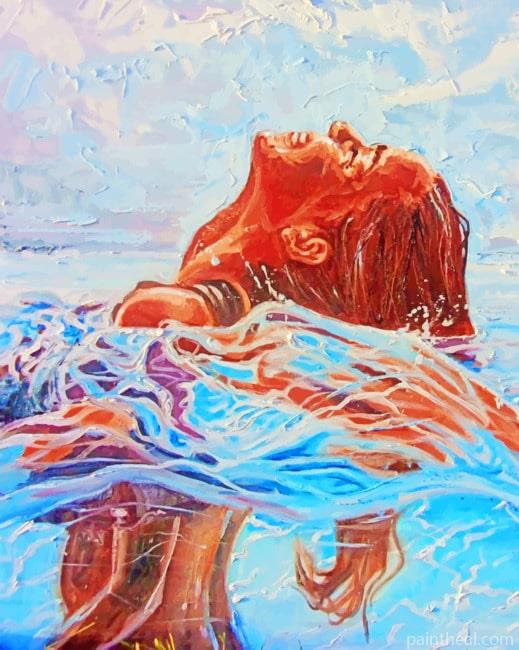 Girl Underwater Art Painting By Numbers Kits