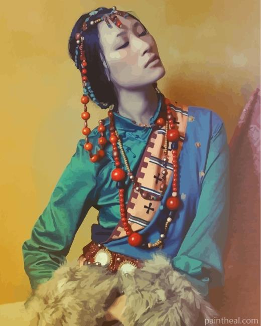 Tibetan Girl Painting By Numbers Kits